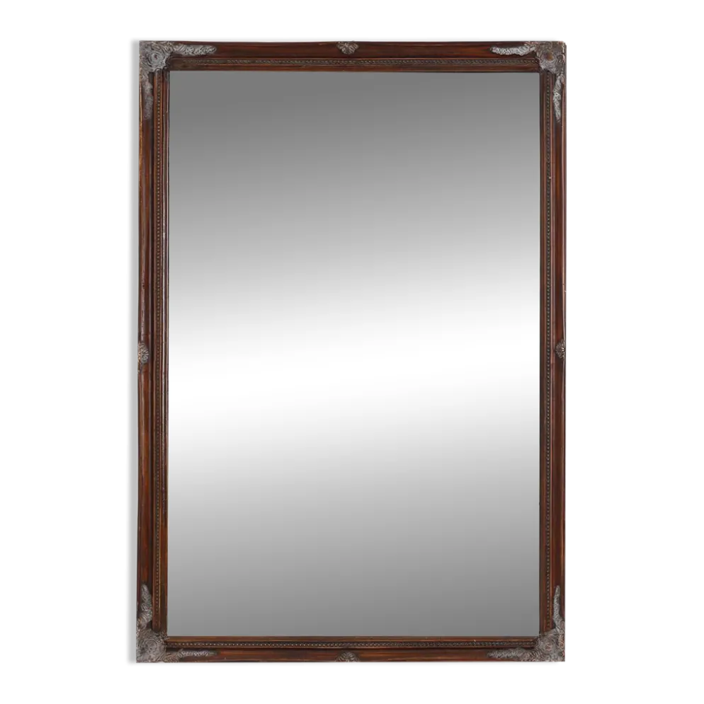 Miroir ancien à facettes en bois sculpté, France, années 1850