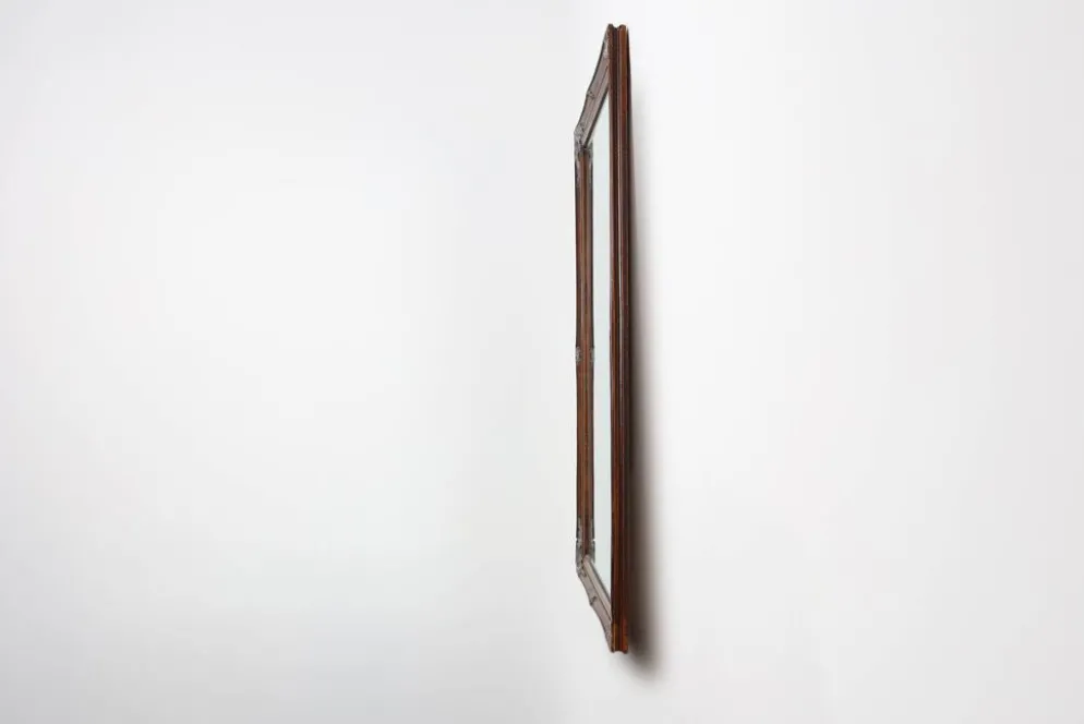 Miroir ancien à facettes en bois sculpté, France, années 1850