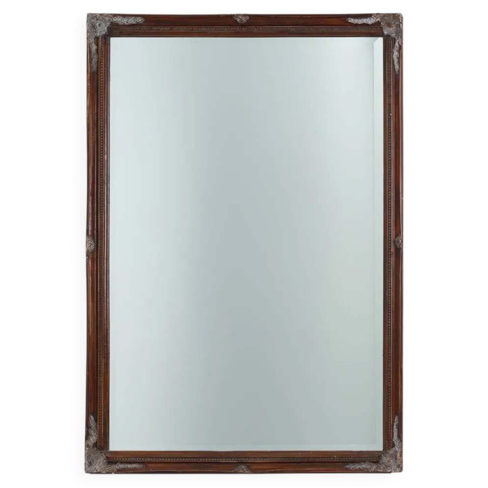 Miroir ancien à facettes en bois sculpté, France, années 1850