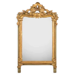 Miroir ancien à fleurs du XIXe siècle
