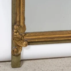 Miroir ancien à fleurs du XIXe siècle