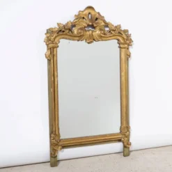 Miroir ancien à fleurs du XIXe siècle