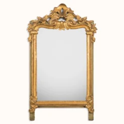 Miroir ancien à fleurs du XIXe siècle