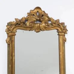 Miroir ancien à fleurs du XIXe siècle
