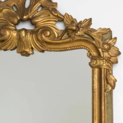 Miroir ancien à fleurs du XIXe siècle