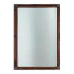 Miroir ancien français à facettes en bois sculpté, vers 1850