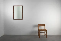 Miroir ancien français à facettes en bois sculpté, vers 1850