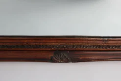 Miroir ancien français à facettes en bois sculpté, vers 1850
