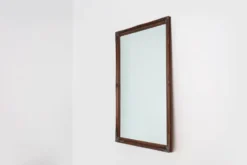 Miroir ancien français à facettes en bois sculpté, vers 1850