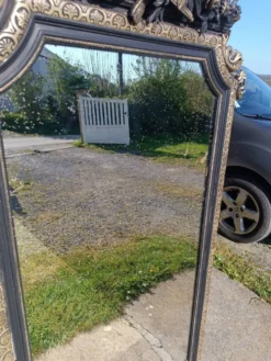 Miroir ancien à fronton 168/88 cm
