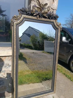 Miroir ancien à fronton 168/88 cm