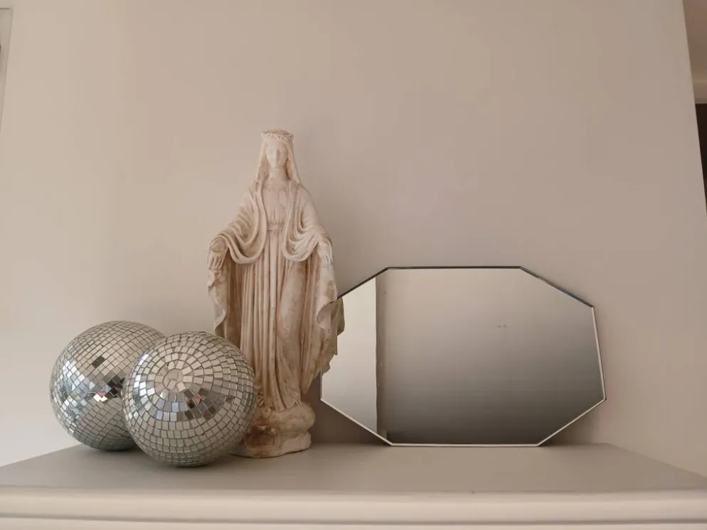Miroir ancien hexagonal
