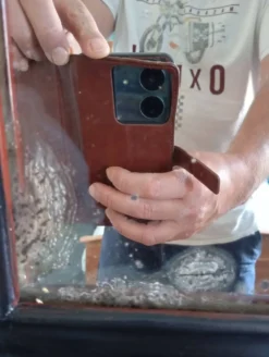 Miroir ancien noir et doré – 98 x 78