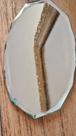 Miroir ancien à poser biseauté velours vintage