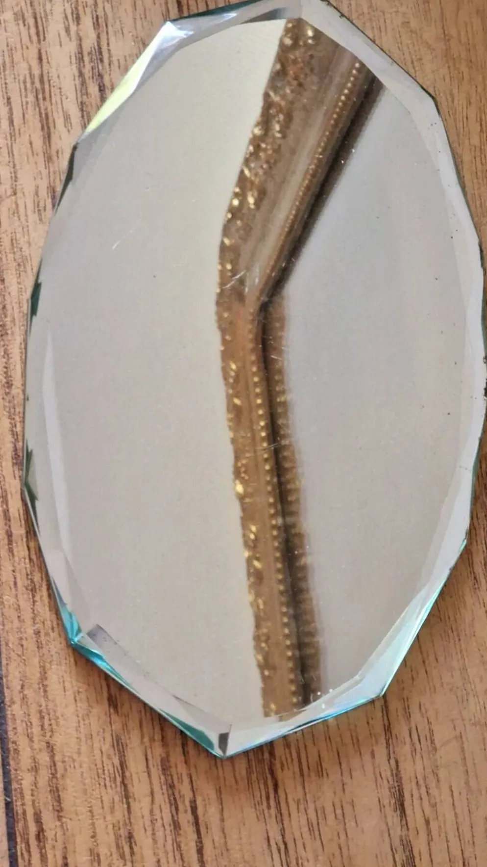 Miroir ancien à poser biseauté velours vintage