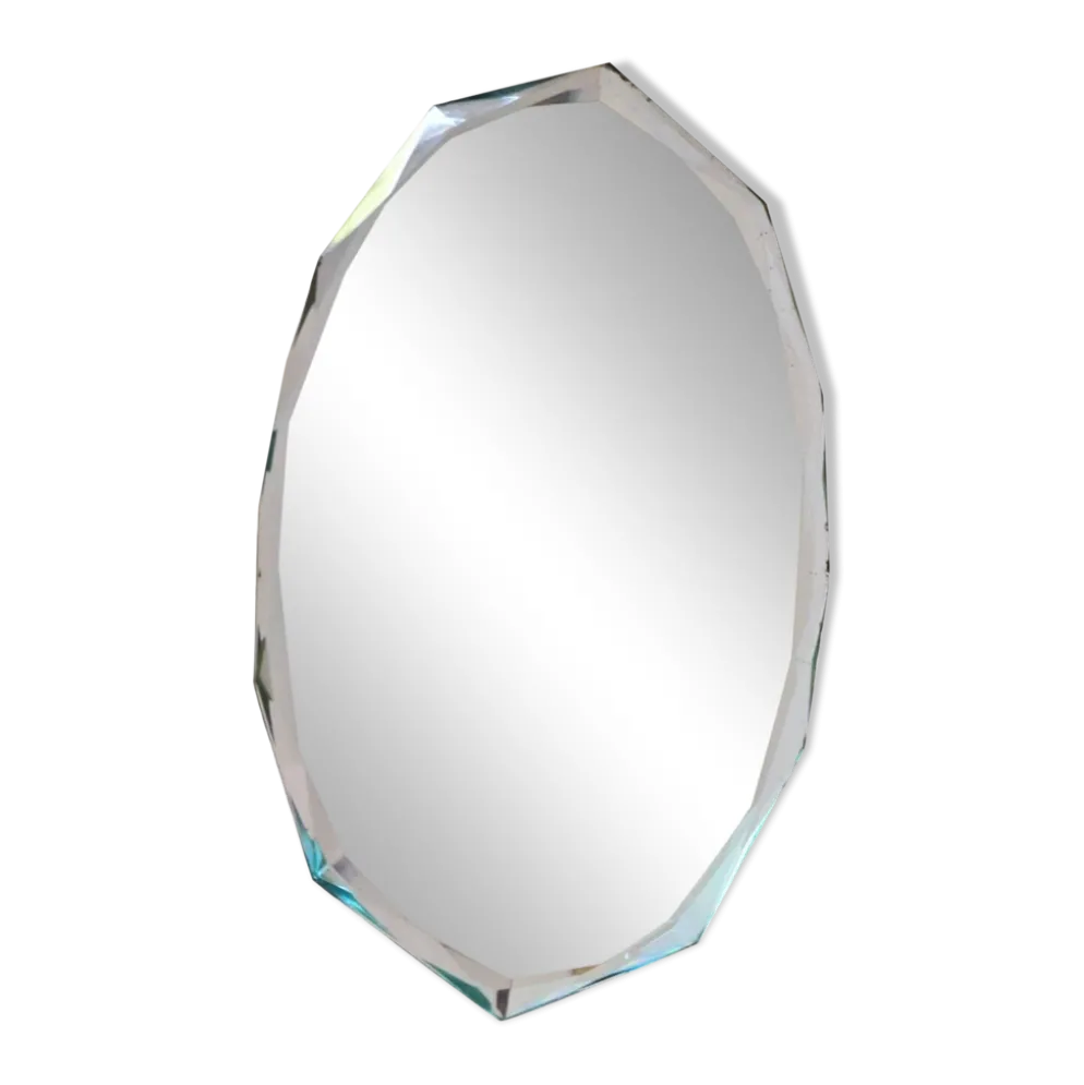 Miroir ancien à poser biseauté velours vintage