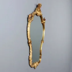 Miroir ancien style baroque en bois sculpté, Italie, XIXe siècle