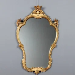 Miroir ancien style baroque en bois sculpté, Italie, XIXe siècle