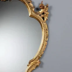 Miroir ancien style baroque en bois sculpté, Italie, XIXe siècle