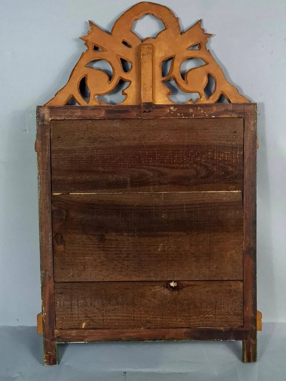 Miroir ancien style Louis XVI bois sculpté dorure d'origine 73x43 cm D230