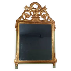 Miroir ancien style Louis XVI bois sculpté dorure d'origine 73x43 cm D230