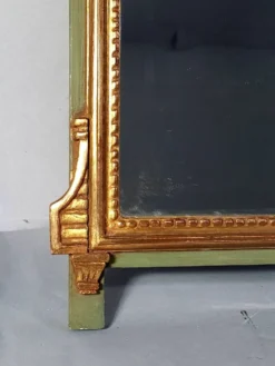 Miroir ancien style Louis XVI bois sculpté dorure d'origine 73x43 cm D230