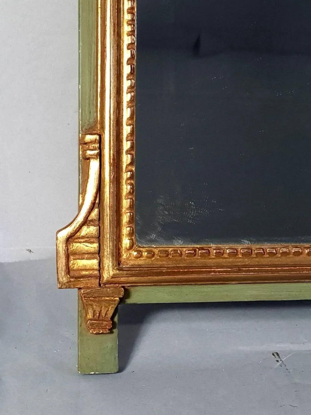 Miroir ancien style Louis XVI bois sculpté dorure d'origine 73x43 cm D230