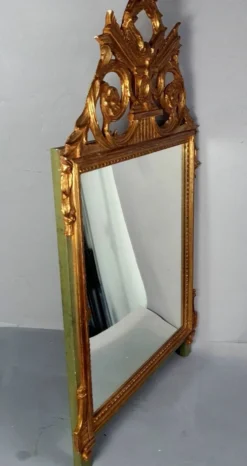 Miroir ancien style Louis XVI bois sculpté dorure d'origine 73x43 cm D230