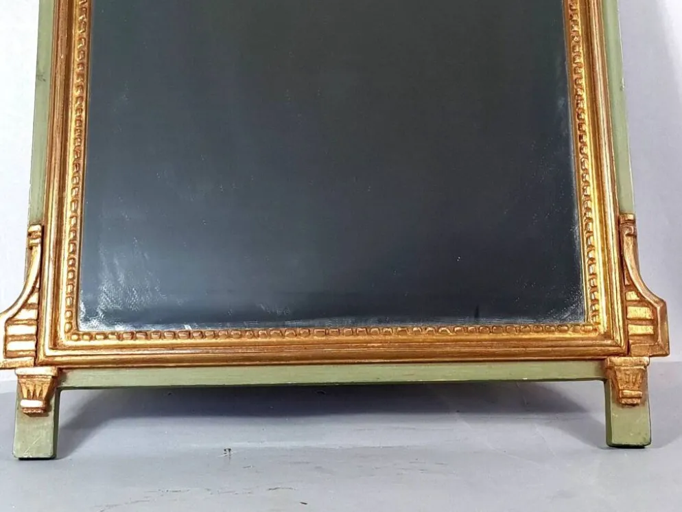 Miroir ancien style Louis XVI bois sculpté dorure d'origine 73x43 cm D230