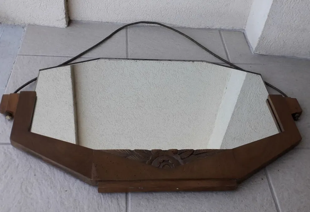 Miroir années 60 bois