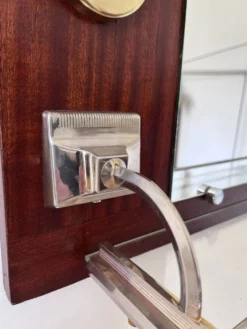Miroir appliques en teck et opalines