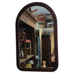 Miroir arche en bois vintage Pologne 1970
