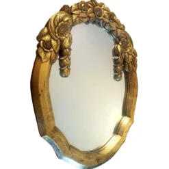 Miroir Art Déco cadre dor sculpté, France vers 1930