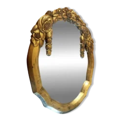Miroir Art Déco cadre dor sculpté, France vers 1930