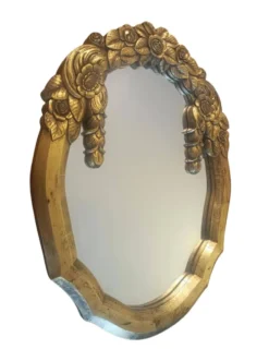 Miroir Art Déco cadre dor sculpté, France vers 1930