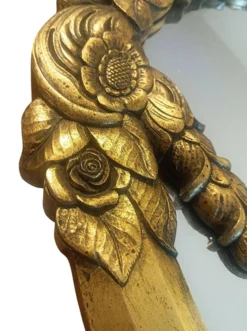 Miroir Art Déco cadre dor sculpté, France vers 1930