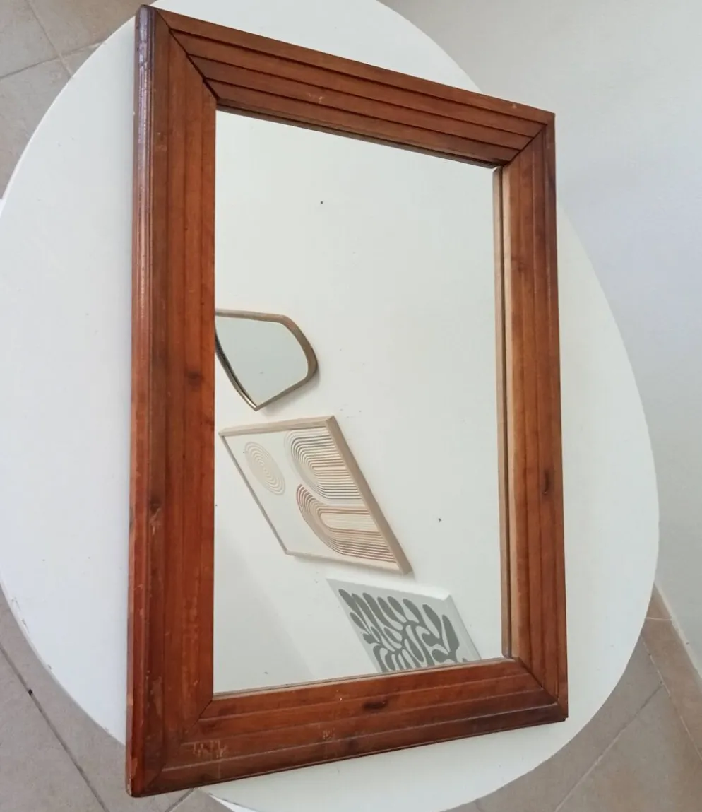 Miroir Art déco en bois, années 50