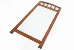 Miroir Art Déco en bois avec miroir taillé en facettes, années 1930