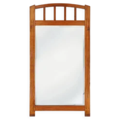 Miroir Art Déco en bois avec miroir taillé en facettes, années 1930