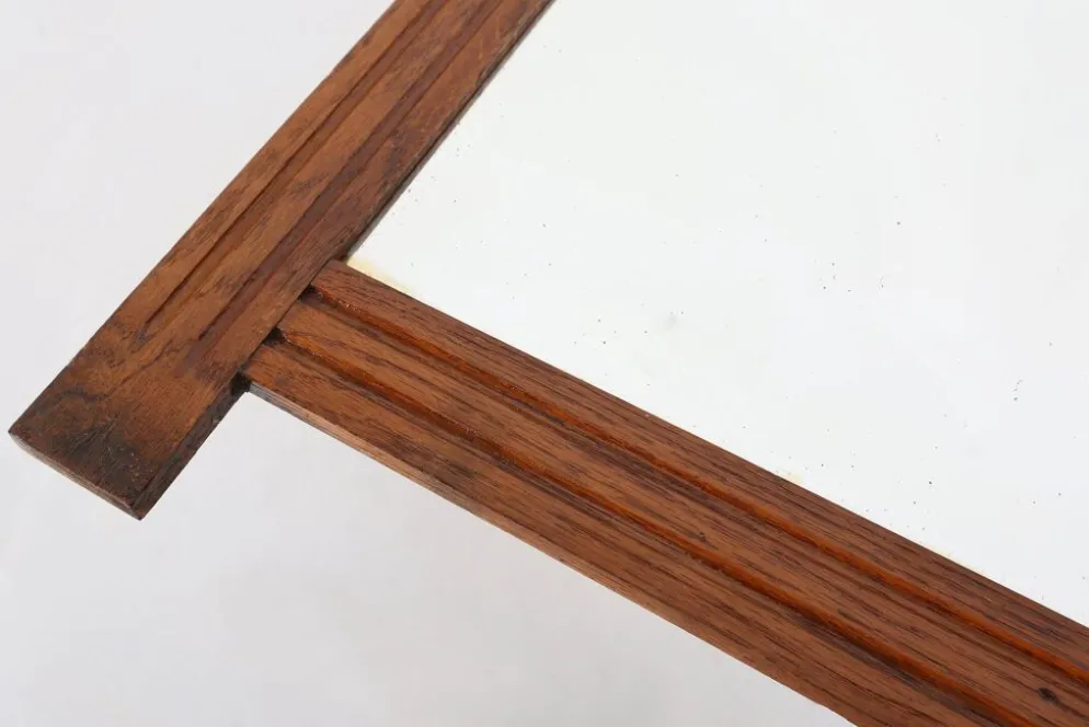 Miroir Art Déco en bois avec miroir taillé en facettes, années 1930