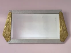Miroir art déco en bois glace biseautée