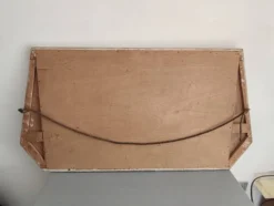 Miroir art déco en bois glace biseautée