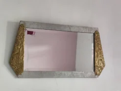 Miroir art déco en bois glace biseautée