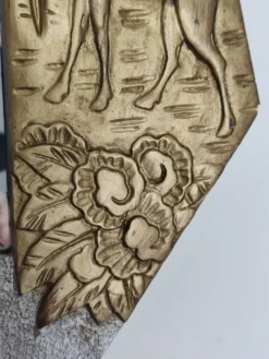Miroir art déco en bois glace biseautée