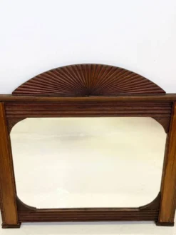 Miroir art déco en bois sculpté, 1930s