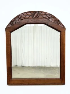 Miroir art déco en chêne motif sculpté