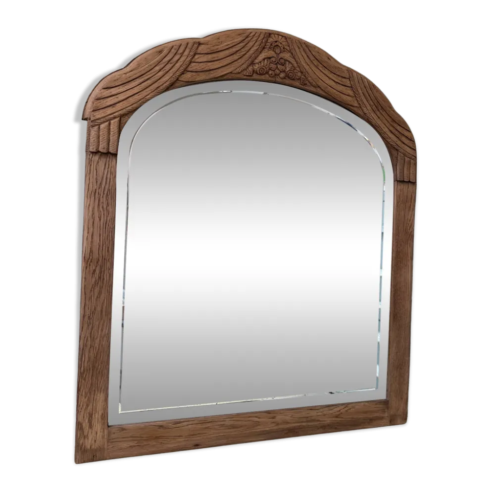 Miroir art déco en chêne, rénové
