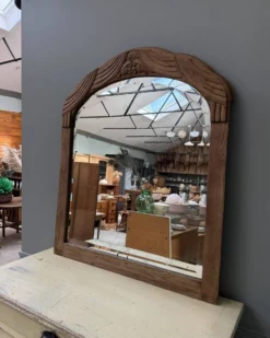 Miroir art déco en chêne, rénové