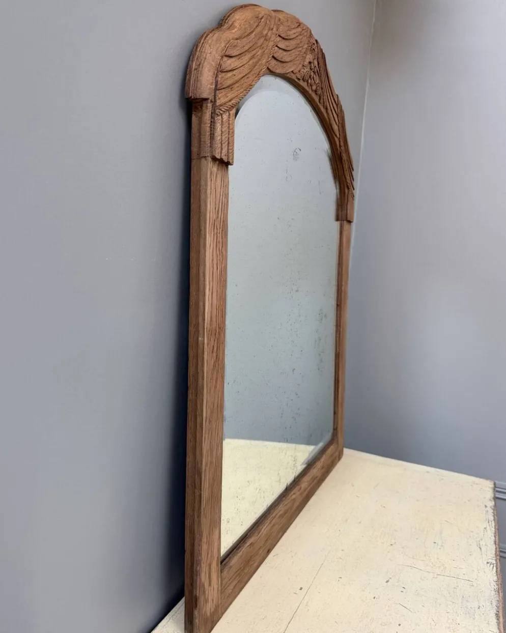 Miroir art déco en chêne, rénové