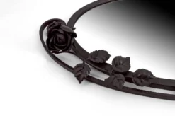 Miroir Art déco en fer forgé à décor de roses, France, vers 1920